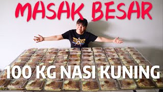 MASAK BESAR NASI KUNING 100 BOX,SAAT NYA BERBAGI !!!