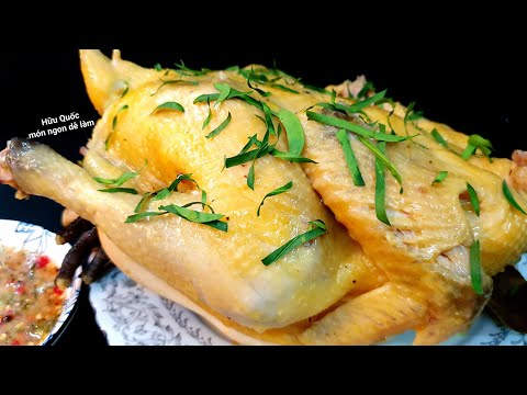 CÁCH LÀM GÀ HẤP LÁ CHANH lá trúc sả thêm tí rượu thơm ngon bát ngát @huuquocmonngondelam