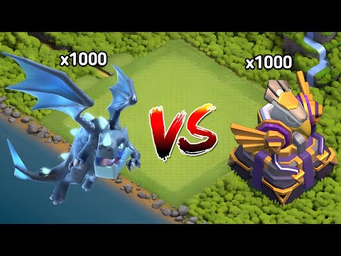 1000 Max Electro Dragon VS 1000 Max Eagle Artillery | Clash of Clans | Who Will Win?