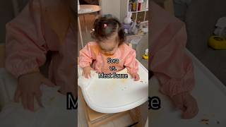 Sora vs. Meat Sauce | ミートソースとの戦い #あかちゃんのいる生活 #ワンオペ育児 #babyledweaning #babygirl #新米ママ #手づかみ食べ