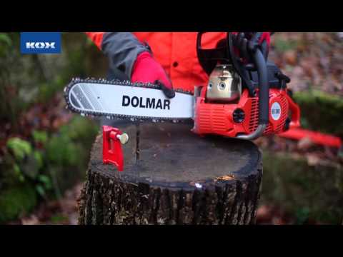 KOX Sägekette im Wald schärfen mit einem Feilbock von KOX