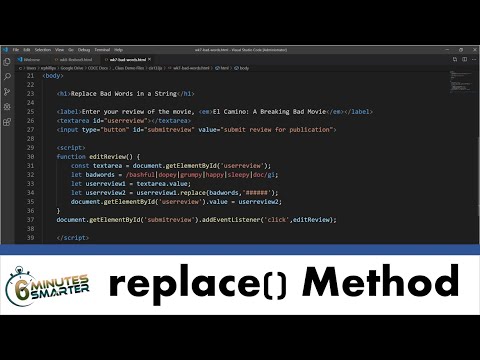 JavaScript replace() String Method to Replace Bad Words and Profanity