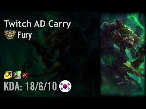 Twitch AD Carry vs Sivir - Fury - KR Challenger Patch 6.10