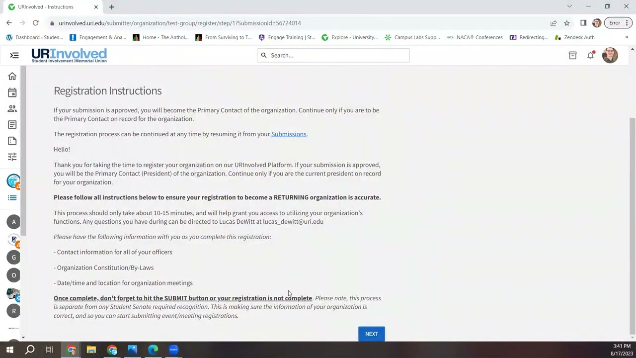 Organization Management Registration