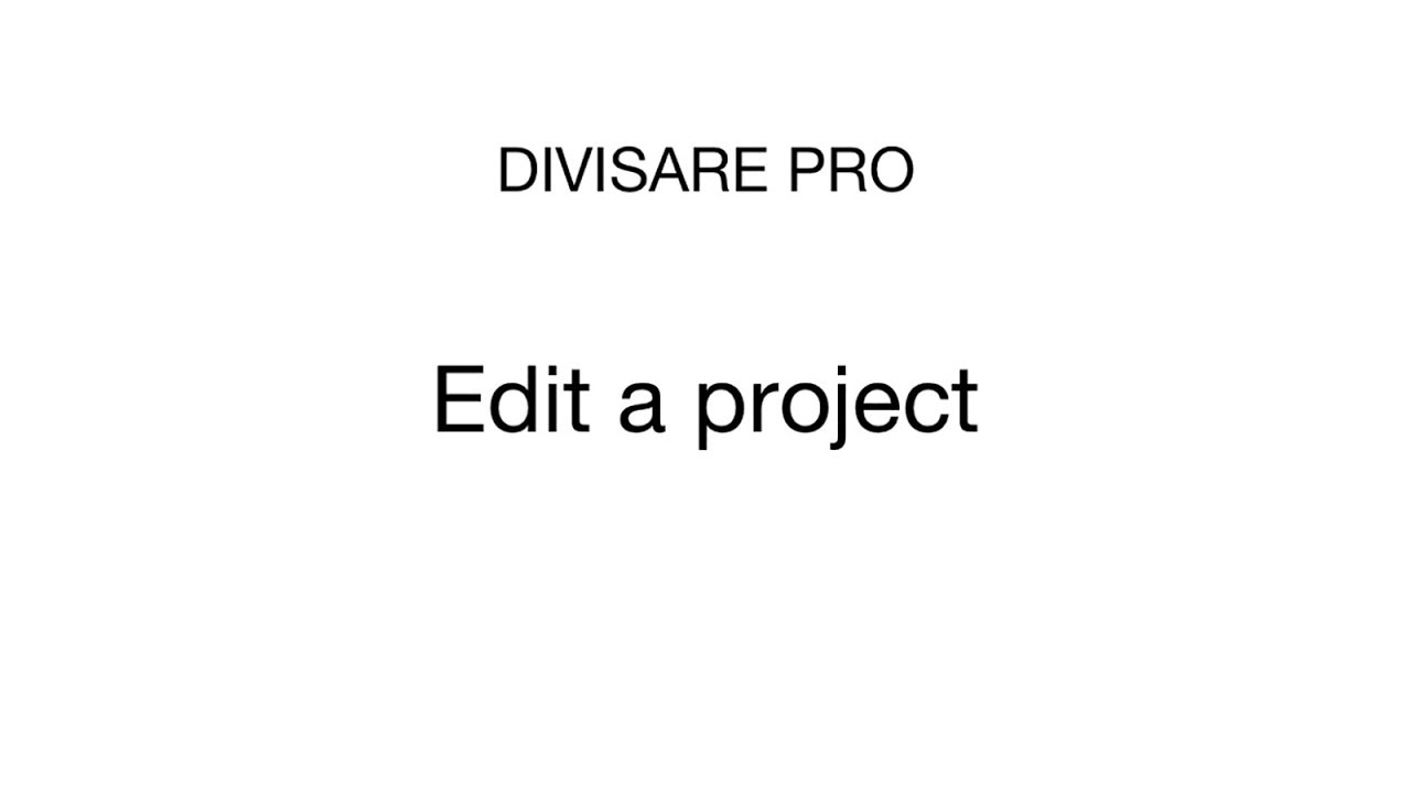 DIVISARE WEBSITES · EDIT A PROJECT