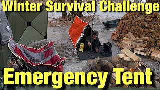 Winter Survival CHALLENGE In Survival TENT NO SLEEPING BAG -1 Degrees!!! 