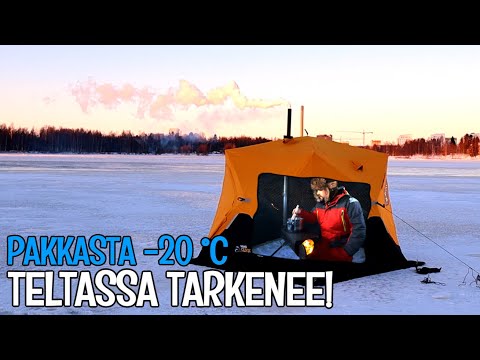 KEITETÄÄN MADESOPPAA LÄMPIMÄSSÄ TELTASSA - VÄINÖ BUNKER XL THERMAL JA HAGHUS BUNKER -KAMIINA