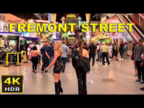 [4K HDR] Fremont Street Las Vegas Walking Tour | May 2024