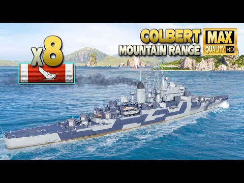 Cruiser Colbert: Nice performance on map Mountain Range - World of Warships