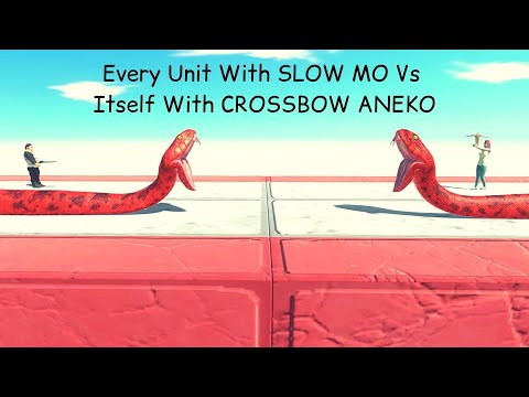 Every Unit With SLOW MO Vs Itself With CROSSBOW ANEKO On BRIDGE ARBS |Animal Revolt Battle Simulator