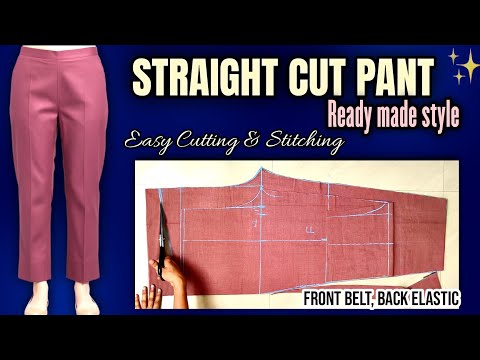 Straight Cut Pant Cutting & Stitching/ Ready made Style Trouser #pant #trouser 