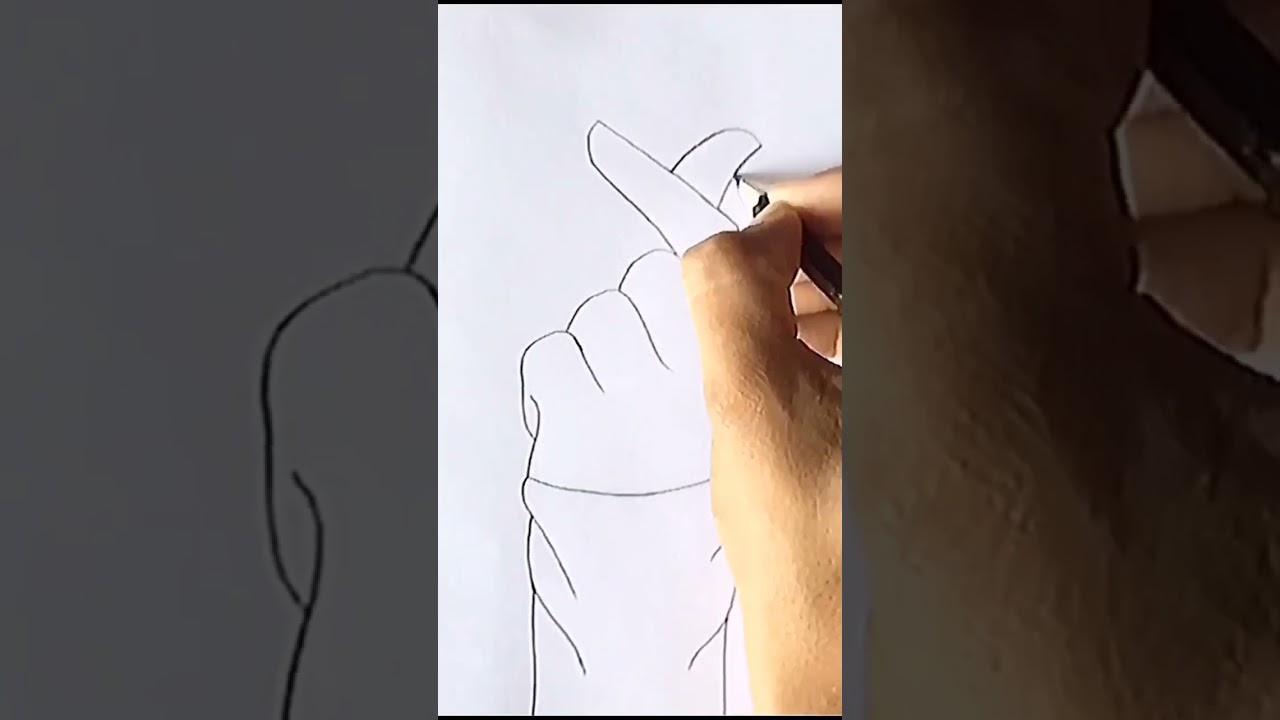 Easy to draw a tumblr Korean heart#hand drawing#viral#video#shorts