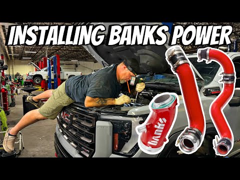 Master Tech Installing Banks Boost Tubes And Monster Ram Turbo Inlet Elbow On GMC & Chevy HD's!