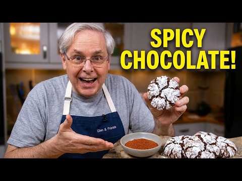 Chocolate Chipotle Crinkle Cookies