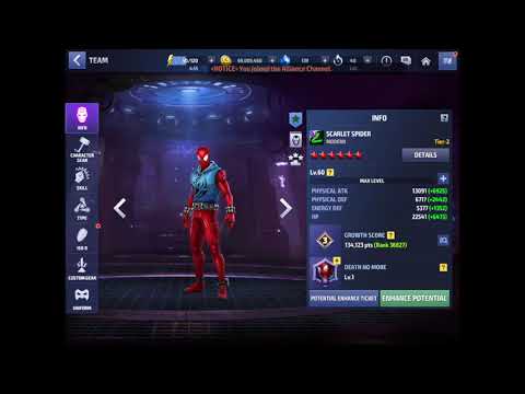 Scarlet Spider No Build against Proxima 60 WBU | Marvel Future Fight