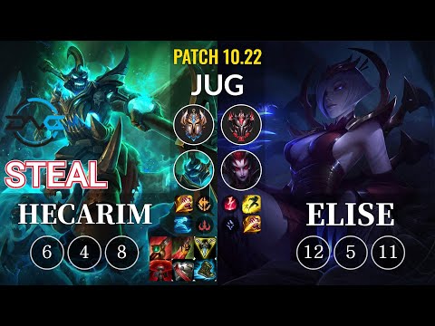 DFM Steal Hecarim vs Elise Jungle - KR Patch 10.22