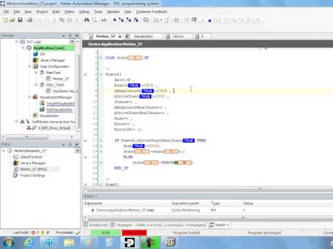 Sample PLC Program Structured Text ST: Basic Motion