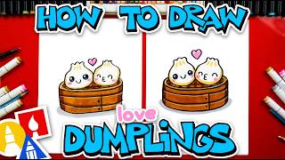 How To Draw Two Dumplings In Love - Valentine's Day