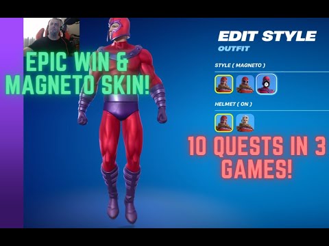 Epic Win & Magneto Skin Unlocked! 🧲🏆 | 10 Quests in 3 Games | Fortnite Battle Royale