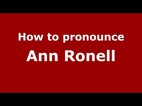 How to pronounce Ann Ronell (American English/US) - PronounceNames.com