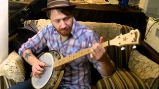 Sean Pinchin @ FatLabs warming up on banjo for TV shoot
