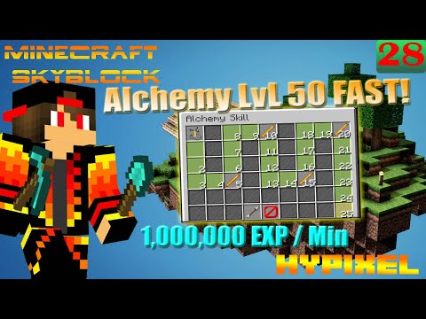 Mino Gaming - The Fastest Way To Get Alchemy LvL 50! #28 Minecraft Hypixel Skyblock