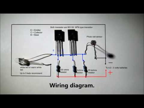 Automatic nightlight with full wiring diagram.