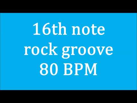 Drum Loop for Practice 16th note rock groove 80 bpm