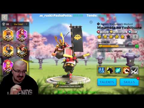 6 STAR MINAMOTO - And road to max skill - Legendary tips and advice's - Rise of Kingdoms