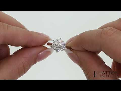 18ct White Gold 1.00ct Diamond 7 Stone Cluster Ring
