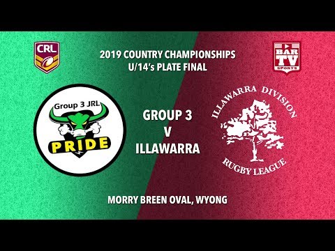 2019 Country Rugby League - Under-14’s Plate Final - Group 3 v Illawarra
