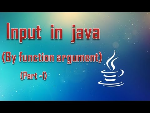 Input In Java By Function Argumentpart 1