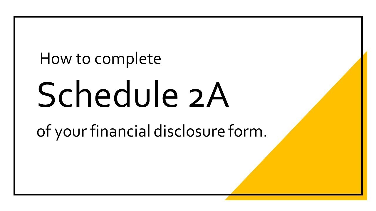 Schedule 2A Tutorial