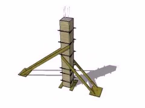 Vista di una casseratura di un pilastro in cemento armato