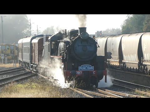 Australia: Steam Loco 5917, Werris Creek Picnic Train Trip - Part 1
