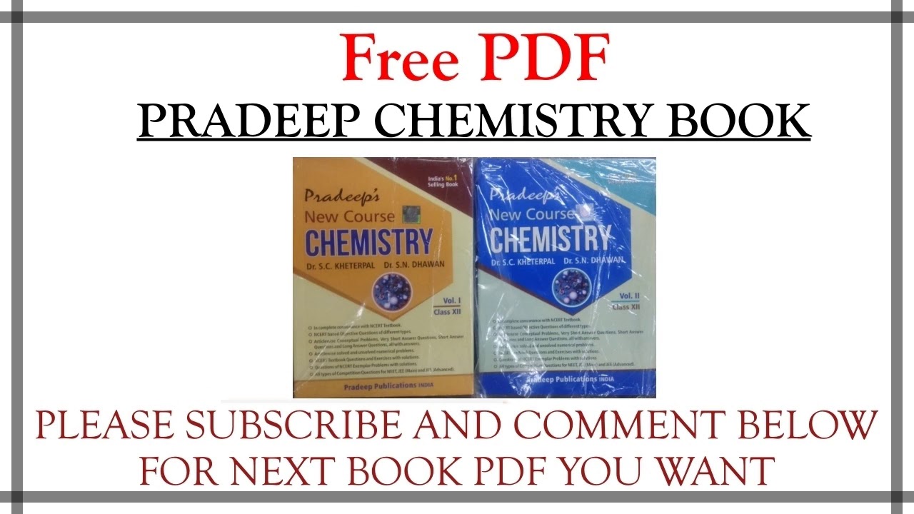 Pradeep Chemistry Book Class 12 || FREE PDF|| Link given in the description ||Subscribe our channel
