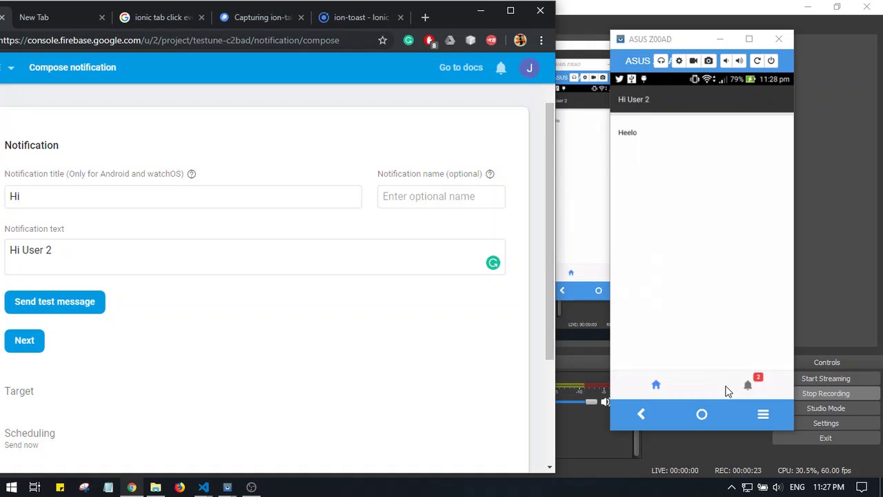 ionic Notification Badge Update