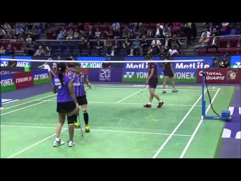 Yonex French Open 2015 | Badminton QF M4-WD | Chae/Kim vs Mah/Pol