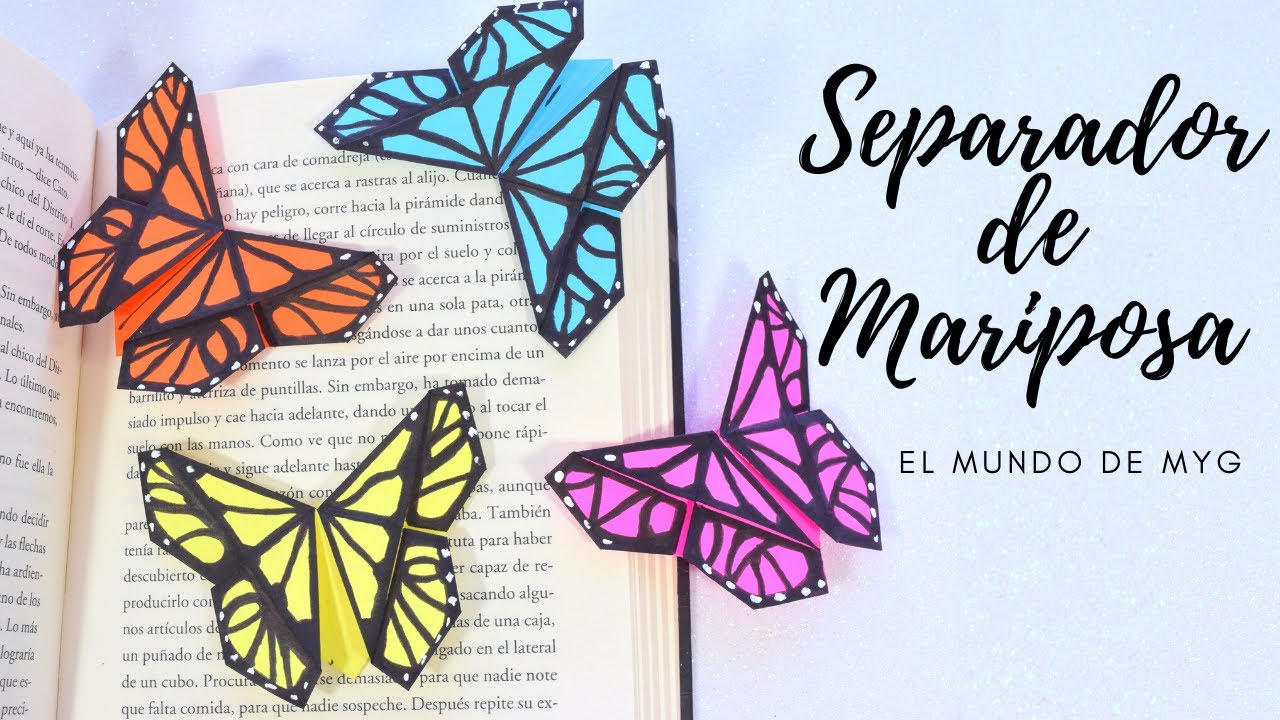 Separador de libros de Mariposa/ Butterfly Bookmark/ Origami- El Mundo de MyG