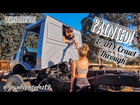 PAINTED CAB & DIY Crawl Through! It Looks Like New! - Expedition Vehicle Mercedes UNIMOG (Eps. 28)
