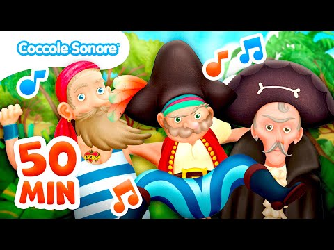 Quattro Pirati nel Mar dei Sargassi | 50 Minuti di Canzoni Divertenti per Bambini | Coccole Sonore