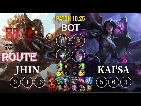 SB Route Jhin vs Kai'Sa Bot - KR Patch 10.25