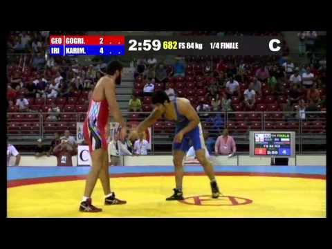 A.Karimi (IRI) vs L.Gogrichiani (GEO) 84kg 1/4 Final - 2013 Junior World Championships