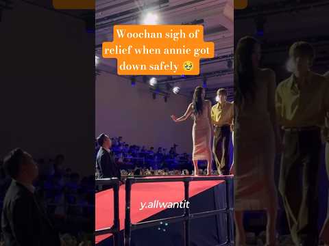 woochan sigh of relief when annie got down safely 🥹 #woochan#annie★#ALLDAYPROJECT #BAILEY #베일리#kpop