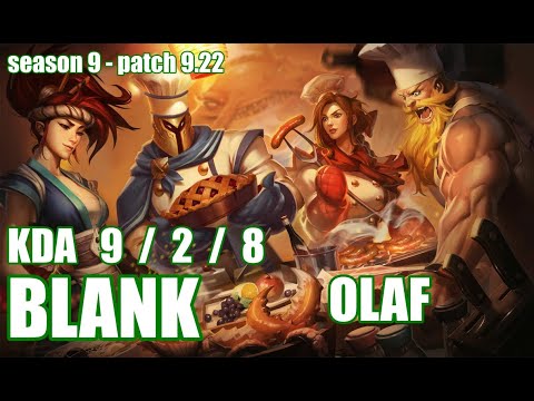 【元SKT・KRグラマス】SG BLANK オラフ(Olaf) VS リーシン(Lee sin) JG - Patch9.22 KR Ranked【LOL】