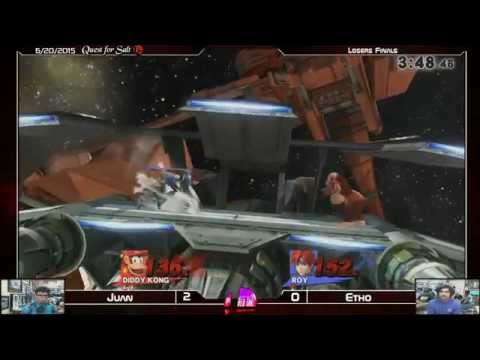 Quest for Salt Smash 4 Loser's Finals: HNT | juan (DiddyKong) vs Etho (Roy) 6/20/15