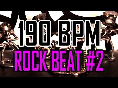 190 BPM - Rock Beat #2 - 4/4 Drum Beat - Drum Track