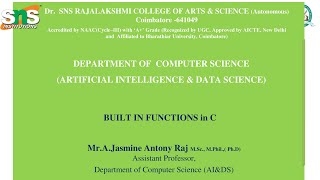 PROGRAMMING  CONCEPTS |BUILT IN FUNCTION|SNS INSTITUTIONS