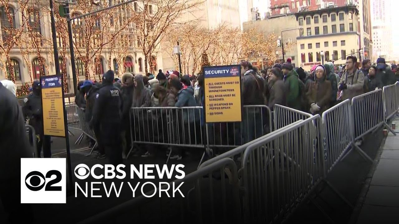 Crowd gathering in NYC for Mayor Zohran Mamdani's inauguration