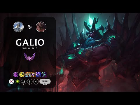 Galio Mid vs Malphite - KR Master Patch 13.16